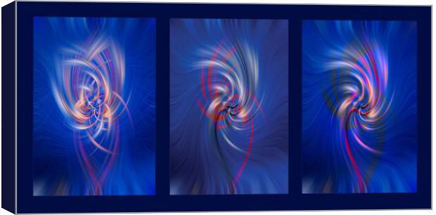 Blue Swirl Triptych Canvas Print by Malcolm McHugh