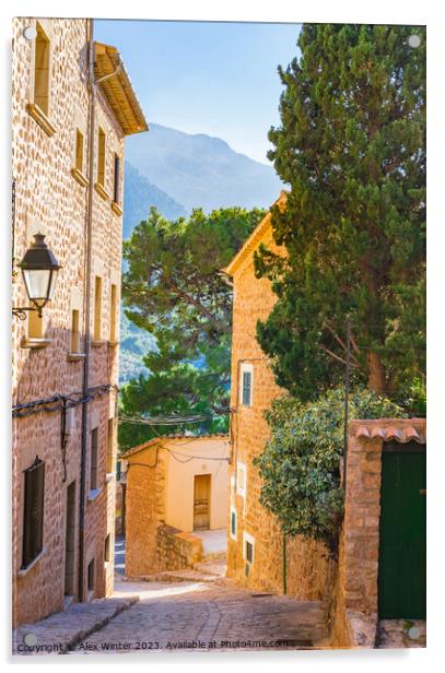 Old village of Fornalutx on Majorca Acrylic by Alex Winter