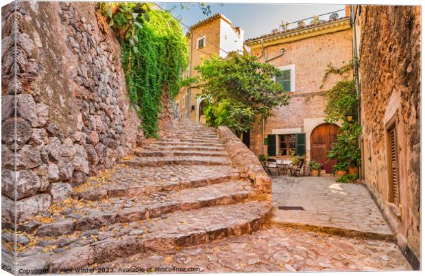Spain Mallorca, old village of Fornalutx, Balearic Canvas Print by Alex Winter