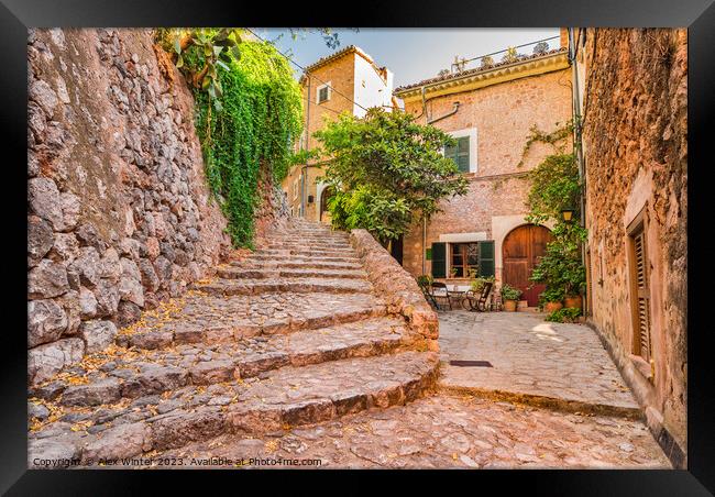 Spain Mallorca, old village of Fornalutx, Balearic Framed Print by Alex Winter