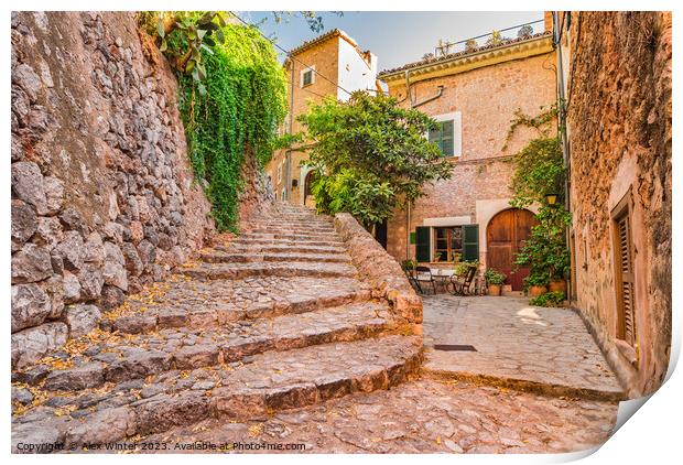 Spain Mallorca, old village of Fornalutx, Balearic Print by Alex Winter
