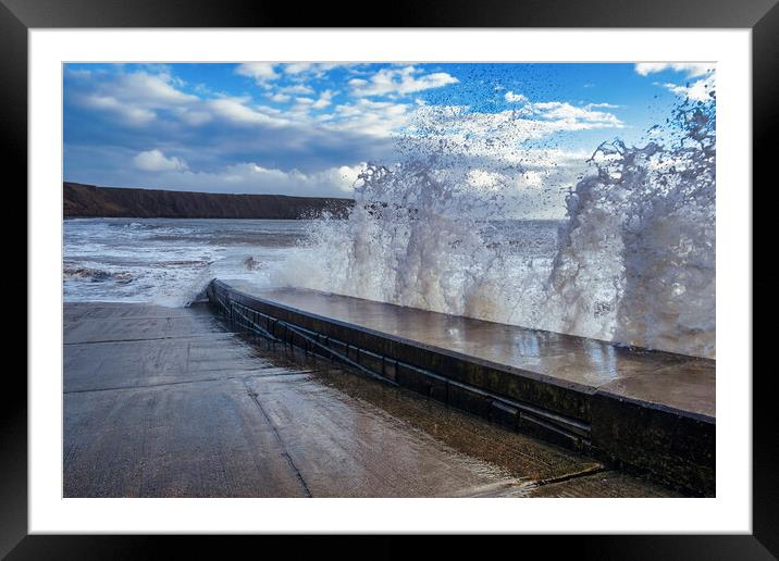 Filey at High Tide Framed Mounted Print by Tim Hill