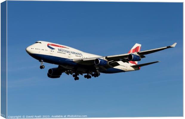 British Airways Boeing 747-436      Canvas Print by David Pyatt