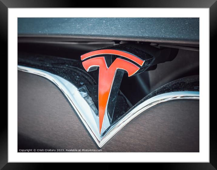  Tesla car. Framed Mounted Print by Cristi Croitoru