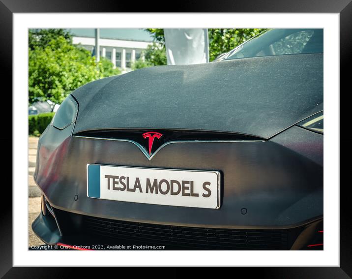 Tesla model S Framed Mounted Print by Cristi Croitoru