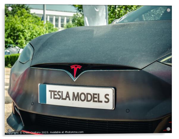 Tesla model S Acrylic by Cristi Croitoru