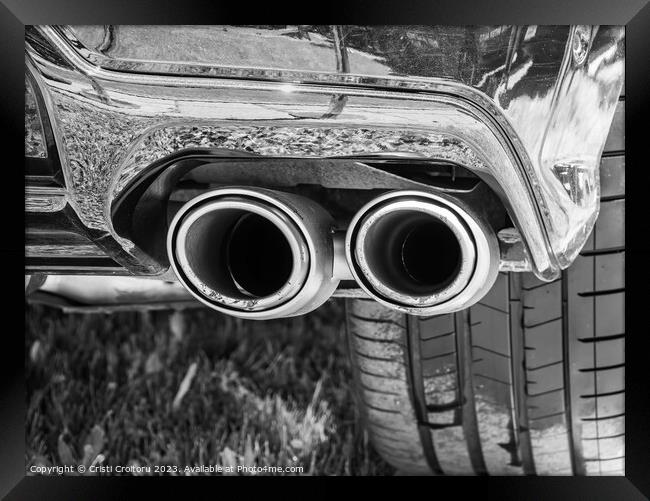 Double exhaust pipe Framed Print by Cristi Croitoru