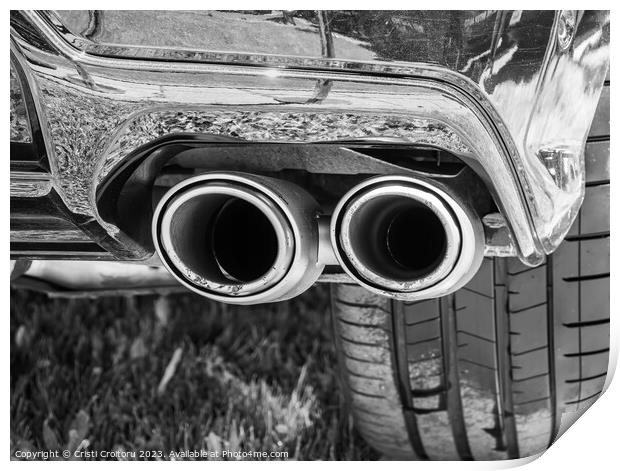 Double exhaust pipe Print by Cristi Croitoru