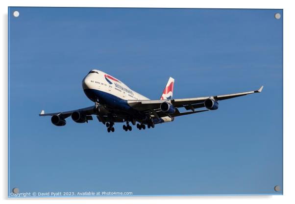 British Airways Boeing 747-436     Acrylic by David Pyatt