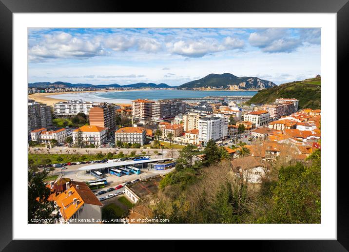 Laredo city and Playa de la Salve, Cantabria, Spain Framed Mounted Print by Laurent Renault