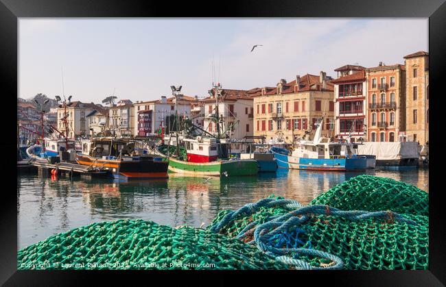 Fishing port of Saint-Jean-de-Luz,  France Framed Print by Laurent Renault