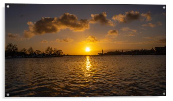 Oulton broads sunset Acrylic by Dorringtons Adventures