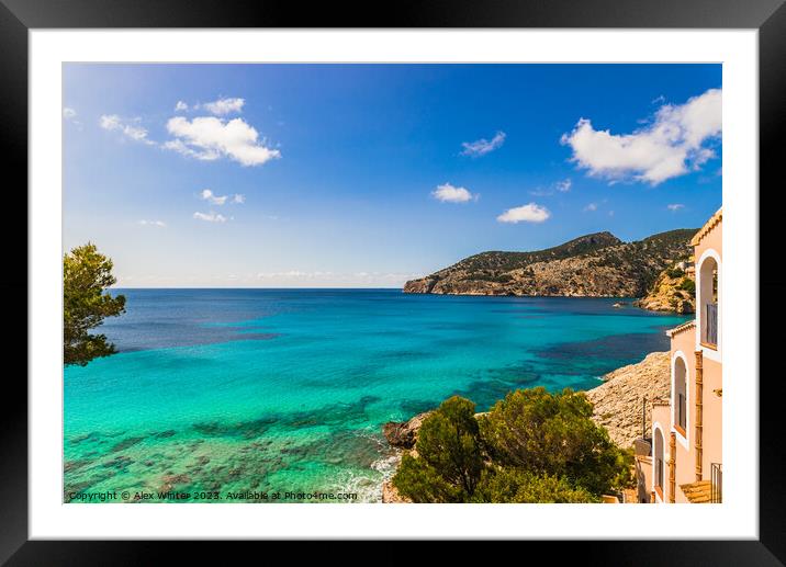 Mallorca, sea view of bay in Camp de Mar Framed Mounted Print by Alex Winter