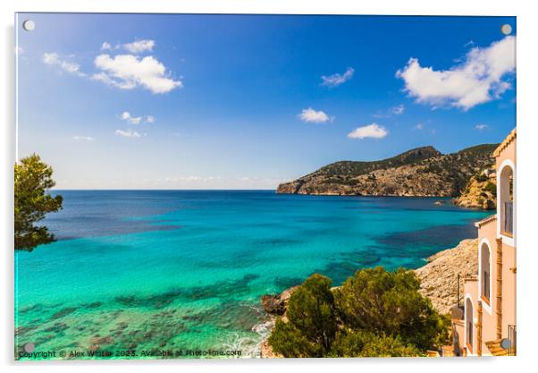 Mallorca, sea view of bay in Camp de Mar Acrylic by Alex Winter