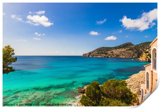 Mallorca, sea view of bay in Camp de Mar Print by Alex Winter