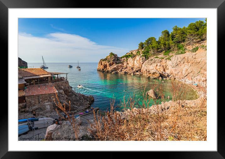 Beach, Cala Deia, Majorca Framed Mounted Print by Alex Winter