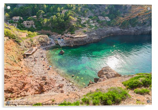 Coast beach Cala Deia on Majorca Acrylic by Alex Winter