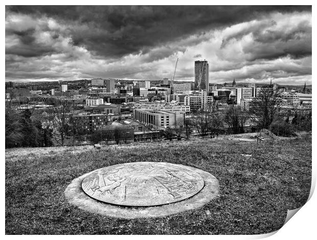 Sheffield City Centre from Cholera Monument  Print by Darren Galpin