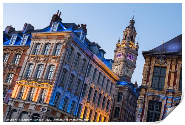 Belfry and Grand Place in Lille Print by Laurent Renault