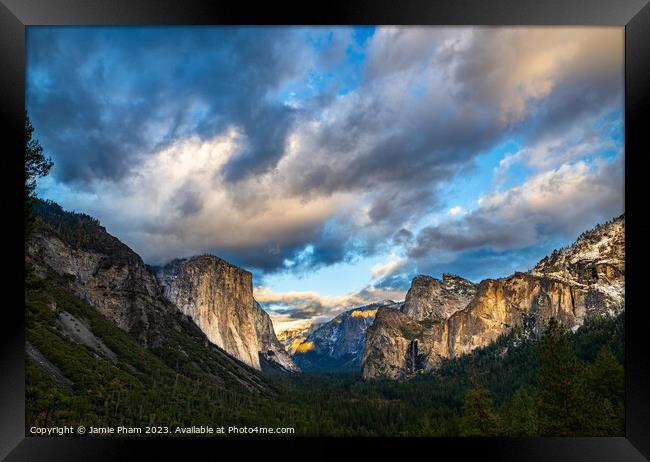Clouds and Tunnel View Framed Print by Jamie Pham