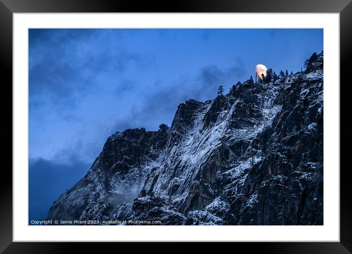 Yosemite Moonrise Framed Mounted Print by Jamie Pham