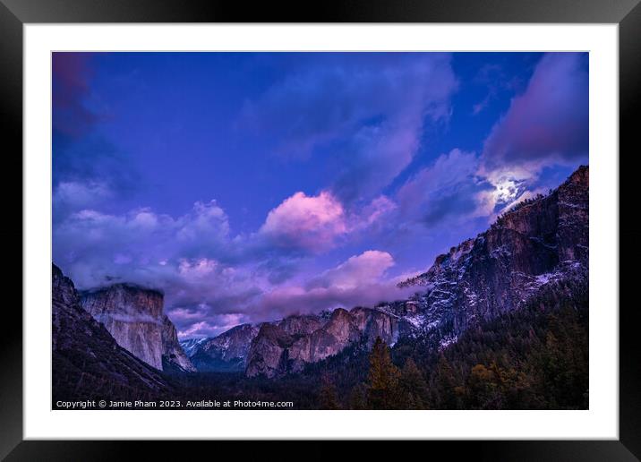 Moon and Clouds Framed Mounted Print by Jamie Pham