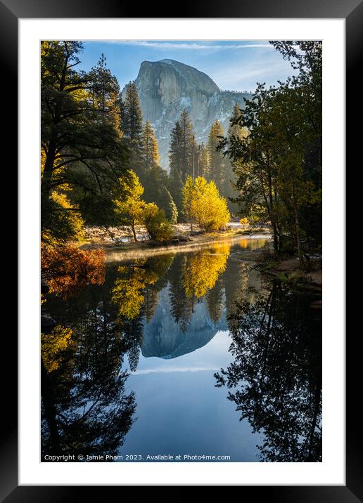 Half Dome and Gold Framed Mounted Print by Jamie Pham