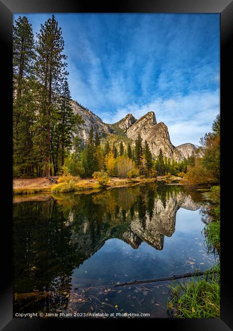 Three Brothers Reflection Framed Print by Jamie Pham