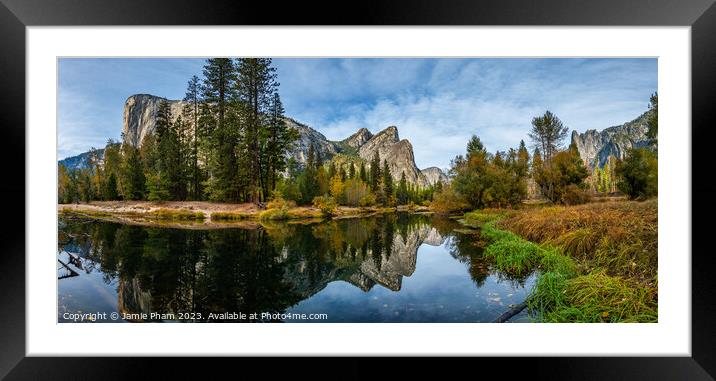 River View Panorama Framed Mounted Print by Jamie Pham