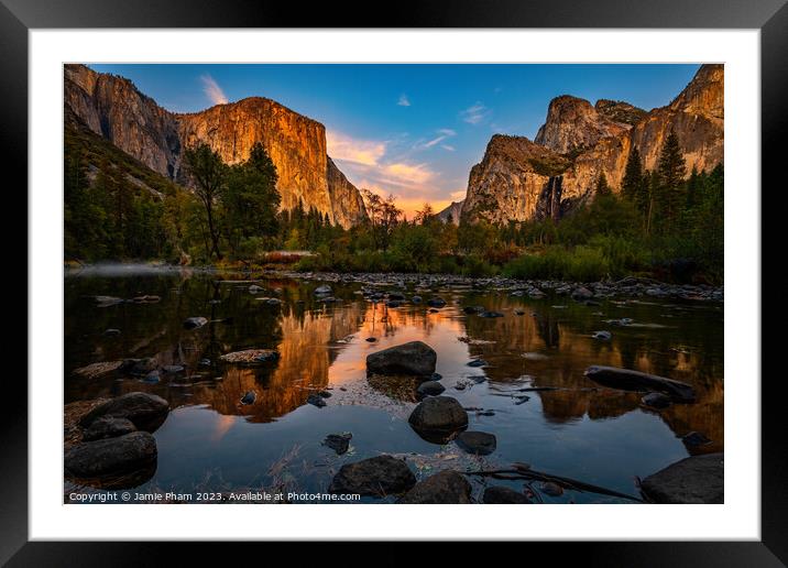 Valley View Sunset Framed Mounted Print by Jamie Pham