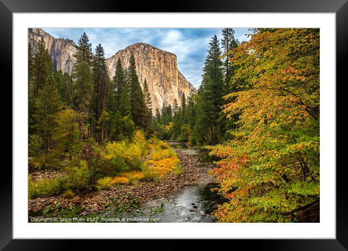Fall and El Capitan Framed Mounted Print by Jamie Pham
