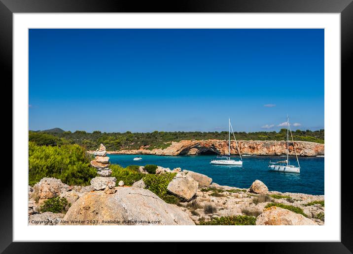 Mediterranean Sea coast of Mallorca Island Framed Mounted Print by Alex Winter