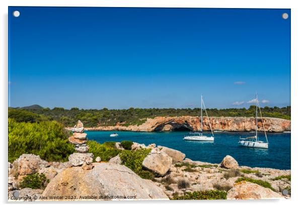 Mediterranean Sea coast of Mallorca Island Acrylic by Alex Winter