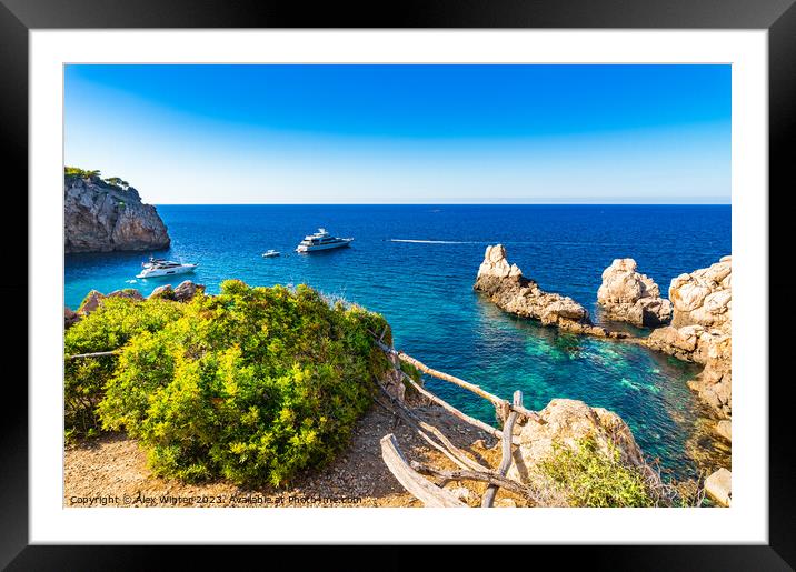 Idyllic view of Cala Deia beach Framed Mounted Print by Alex Winter