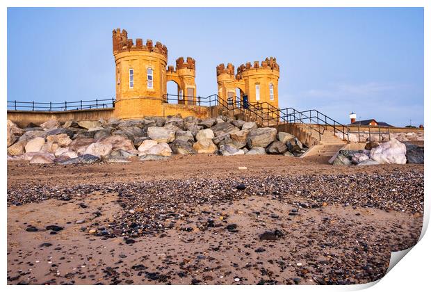 Withernsea Pier Towers Print by Steve Smith