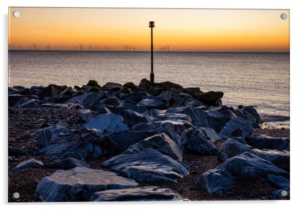 Withernsea Sunrise Acrylic by Steve Smith