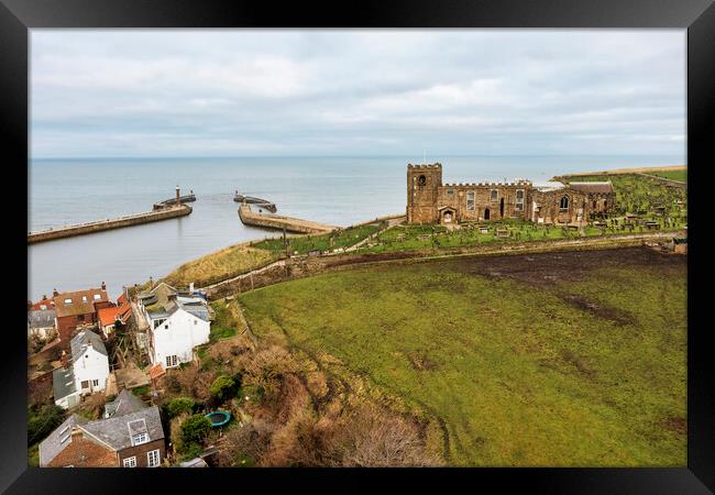 Whitby Piers Framed Print by Steve Smith