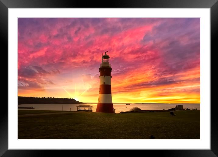 Smeatons Tower Plymouth Hoe Framed Mounted Print by Alison Chambers