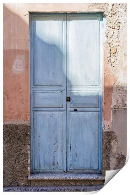 old wooden entrance front door Print by Alex Winter