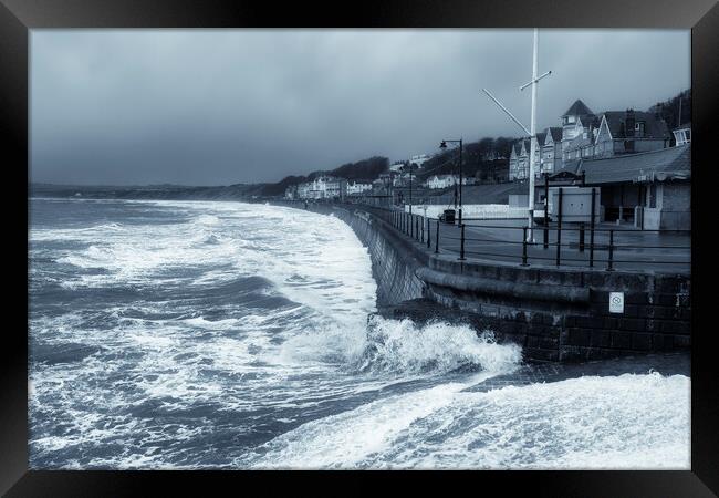 Filey Seafront at High Tide Framed Print by Tim Hill