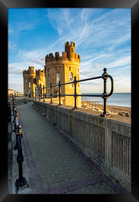 Withernsea Pier Towers Framed Print by Steve Smith