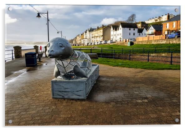 The Playful Filey Seal Acrylic by Steve Smith