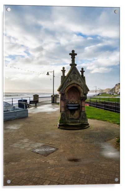 The Filey Water Fountain Acrylic by Steve Smith