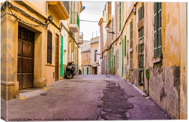 Street in Felanitx on Mallorca Canvas Print by Alex Winter