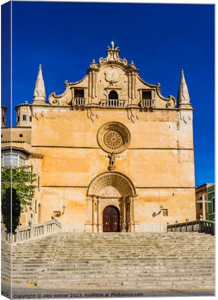 church in the spanish old town Felanitx Canvas Print by Alex Winter
