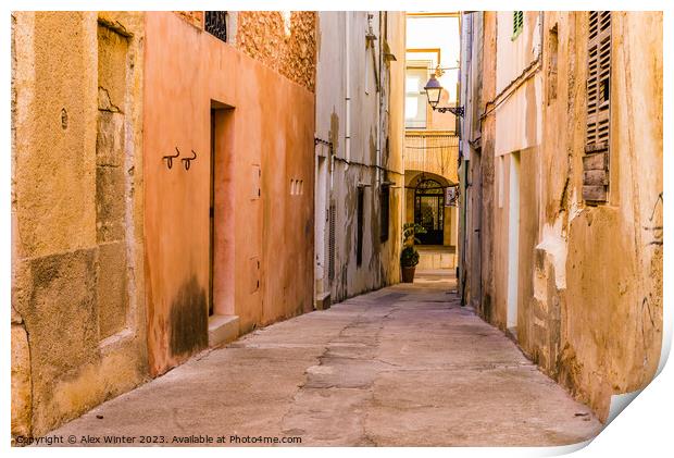 Street in Felanitx on Mallorca Print by Alex Winter