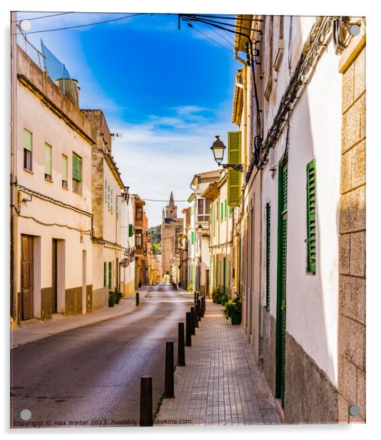 Street in Felanitx on Mallorca Acrylic by Alex Winter