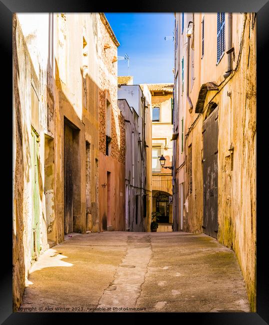 Street in Felanitx on Mallorca Framed Print by Alex Winter