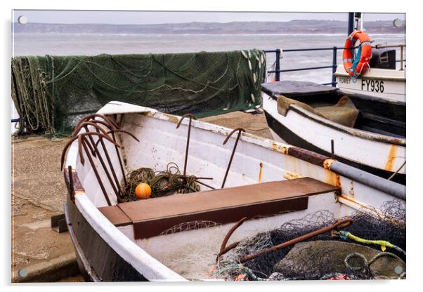 Filey Fishing Boats Acrylic by Tim Hill