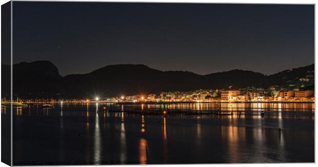Port de Andratx on Mallorca at night Canvas Print by Alex Winter